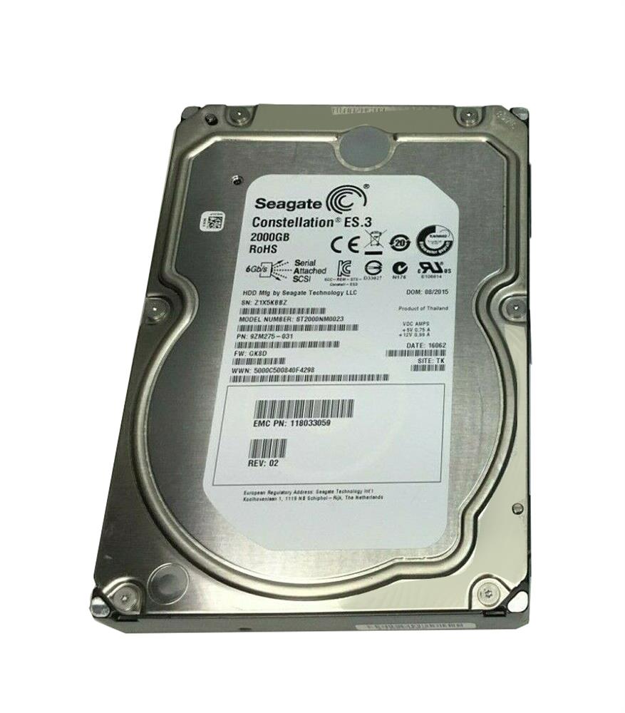 9ZM275-031 | Seagate Constellation ES.3 2TB 7200RPM SAS 6Gbps 128MB Cache (512n) 3.5-inch Internal Hard Drive