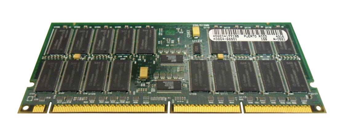 A3864-66501 | HP 1GB 133MHz PC133 ECC Registered CL3 278-Pin DIMM 3.3V Memory Module