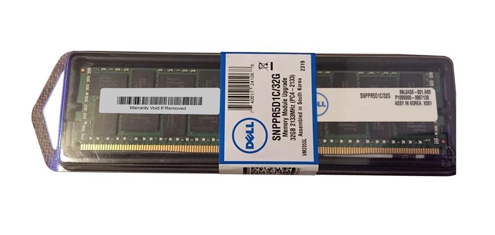 A8217683 | Dell 32GB (1X32GB) 2133MHz PC4-17000 CL15 ECC Registered Dual Rank 1.2V DDR4 SDRAM 288-Pin RDIMM Dell Memory for PowerEdge Server