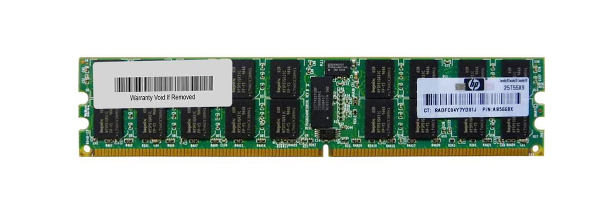 AB566BX | HP 4GB DDR2-667MHz PC2-5300 ECC Registered CL5 240-Pin DIMM 1.8V Dual Rank Memory Module