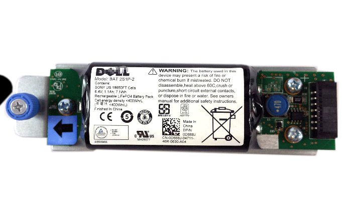 BAT-2S1P | Dell 6.4V 1.1AH 7.1WH Controller Battery Module for PowerVault MD3200I/3220I