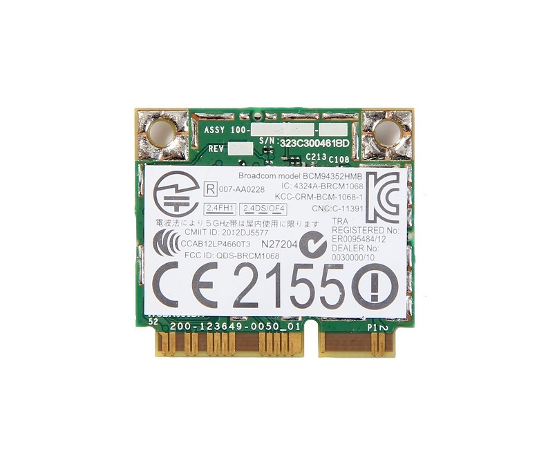 BCM94352HMB | Broadcom 802.11ac 867Mbps WLAN Half Mini PCI Express Card WiFi