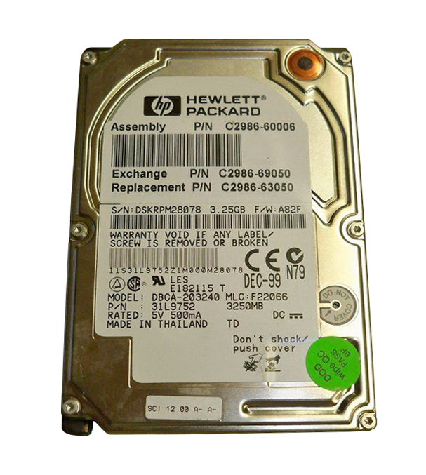 C2986-61001-6GB | HP 6GB 4200RPM IDE Ultra ATA-66 2.5-inch Hard Drive