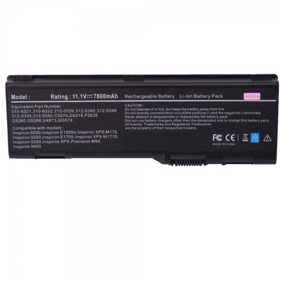 C5446 | Dell 9-Cell 11.1V 6600mAh 80WHr Lithium-Ion Battery for Inspiron 6000 9200 9400 E1705 XPS M170 M1710 Gen2