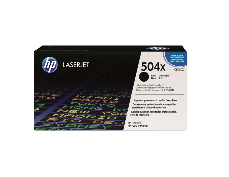 CE250X | HP 504X High Yield Black LaserJet Toner Cartridge Black Laser 10500 Page CE250X | HP 504X High Yield Black LaserJet Toner Cartridge Black Laser 10500 Page