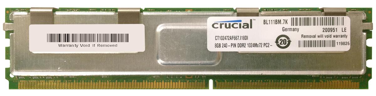 CT102472AF667 | Crucial 8GB DDR2 Fully Buffered FB ECC PC2-5300 667Mhz 2Rx4 Memory