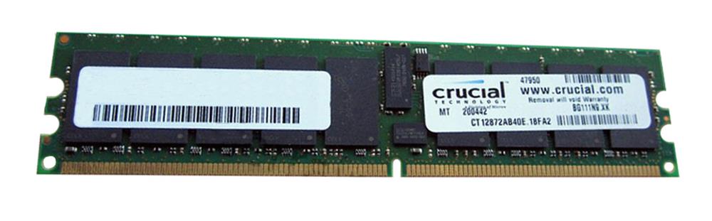 CT12872AB40E | Crucial 1GB DDR2 Registered ECC PC2-3200 400Mhz 2Rx8 Memory