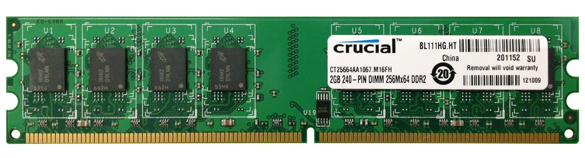 CT25664AA1067 | Crucial 2GB DDR2 Non ECC PC2-8500 1066Mhz Memory