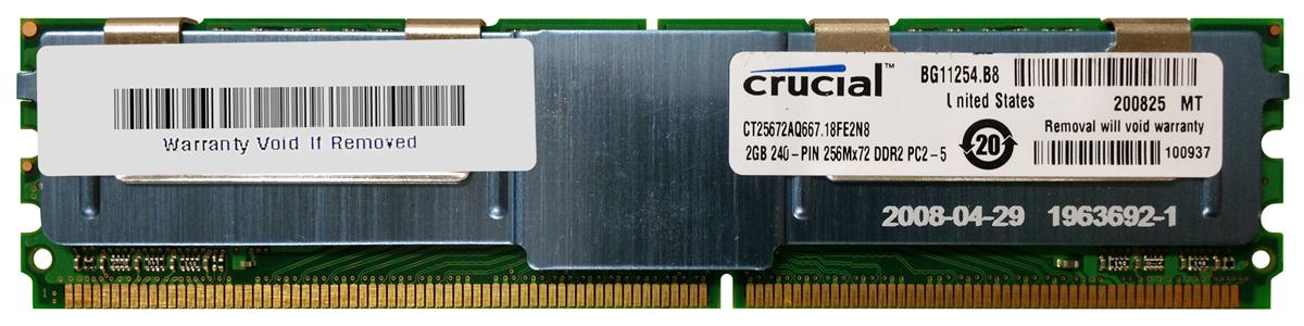CT25672AQ667 | Crucial 2GB DDR2 Fully Buffered FB ECC PC2-5300 667Mhz 2Rx8 Memory