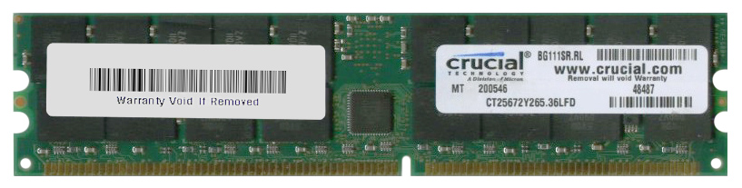 CT25672Y265 | Crucial 2GB DDR Registered ECC PC-2100 266Mhz Memory