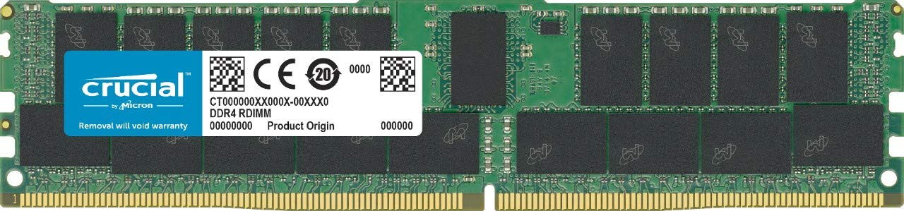CT32G4RFD4293 | Crucial 32GB DDR4-2933MHz PC4-23400 ECC Registered CL21 288-Pin DIMM Memory Module