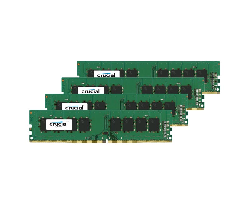 CT4C16G4RFD4213 | Crucial 64GB Kit (4 X 16GB) DDR4-2133MHz PC4-17000 ECC Registered CL15 288-Pin DIMM 1.2V Dual Rank Memory