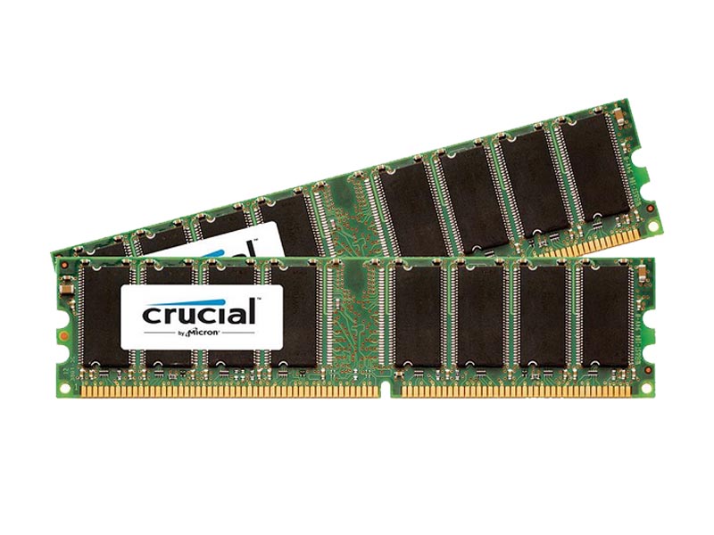 CT566284 | Crucial 1GB Kit (2 x 512MB) DDR-400MHz PC3200 non-ECC Unbuffered CL3 184-Pin DIMM Memory Upgrade for Supermicro SuperServer 5013C-M