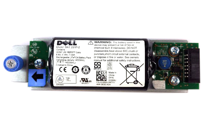 D668J | Dell 6.4V 1.1AH 7.1WH Controller Battery Module for PowerVault MD3200I/3220I
