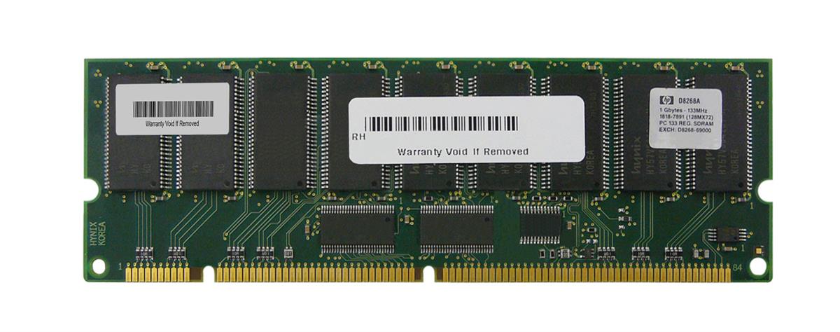 D8268A1282 | HP 1GB 133MHz PC133 ECC Registered CL3 168-Pin DIMM 3.3V Memory Module