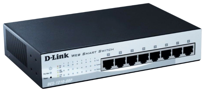 DES-1210-08P | D-Link 8-Port Fast Ethernet PoE Web Smart Switch