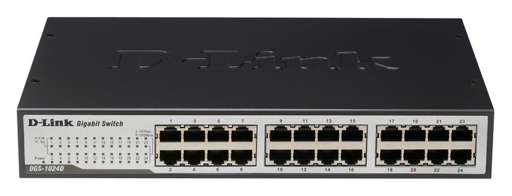 DGS-1024D/B | D-Link 24-Port x 10/ 100/ 1000Base-T Ethernet Network Switch