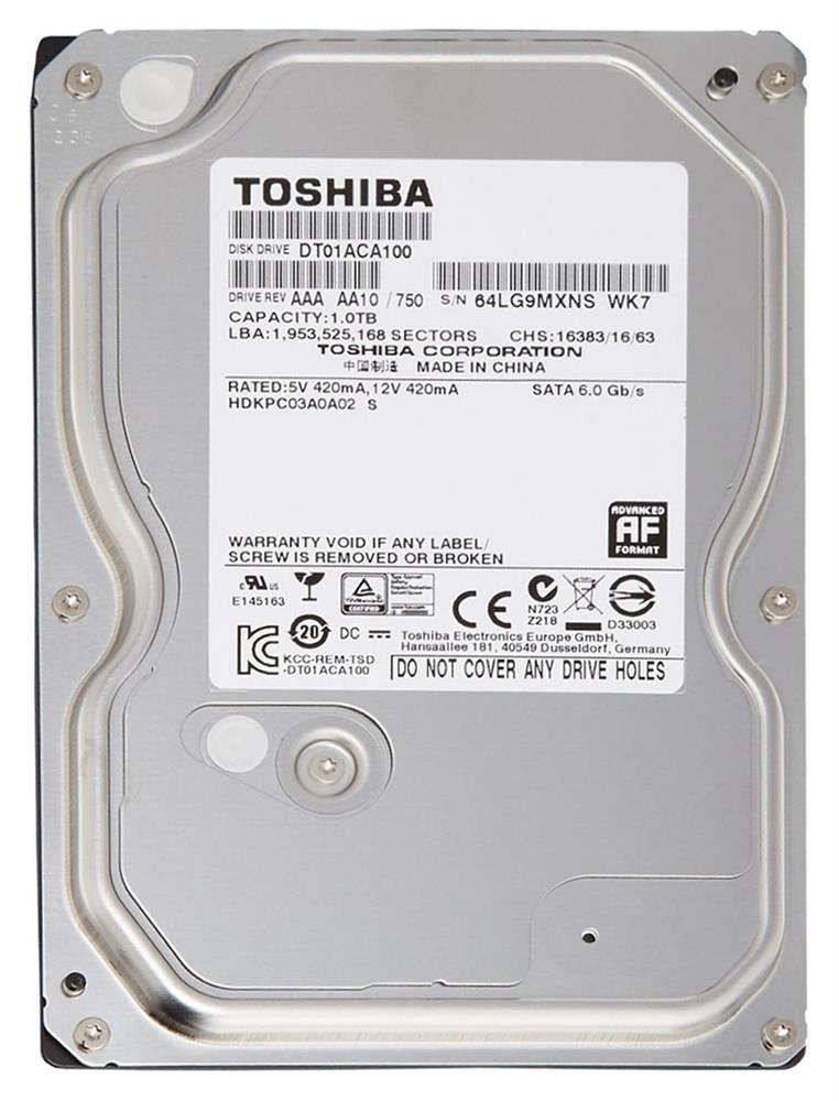 DT01ACA100 | Toshiba 1TB 7200RPM SATA Gbps 3.5 32MB Cache Desktop Hard Drive