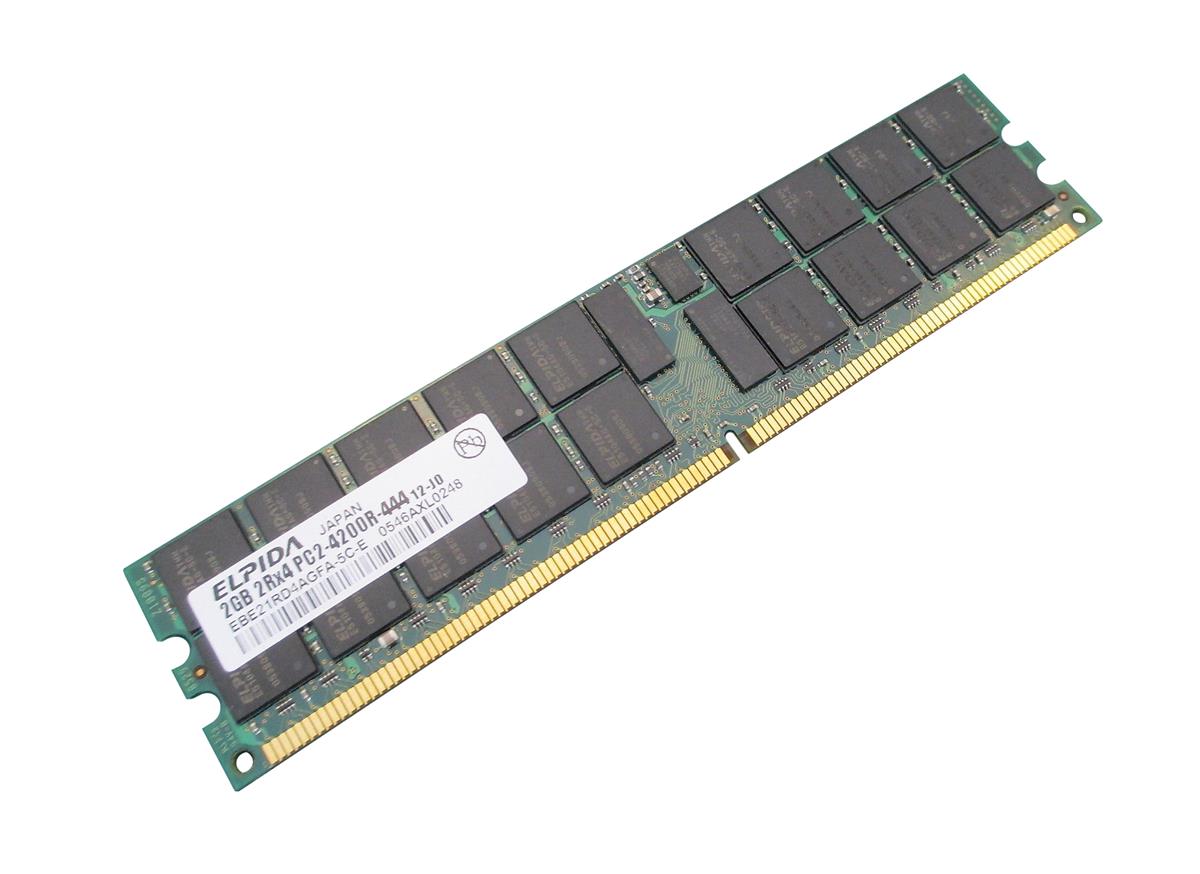 EBE21RD4AGFA-5C-E | Elpida 2GB DDR2-533MHz PC2-4200 ECC Registered CL4 240-Pin DIMM 1.8V Memory Module EBE21RD4AGFA-5C-E | Elpida 2GB DDR2-533MHz PC2-4200 ECC Registered CL4 240-Pin DIMM 1.8V Memory Module