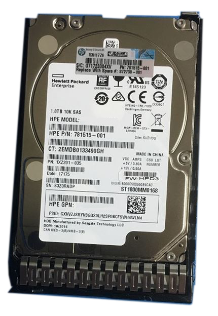 EG001800JWFUU | HPE 1.8TB 10000RPM SAS 12Gb/s 2.5-inch SFF SC 512E Hot-pluggable Enterprise Digitally Signed Firmware Hard Drive