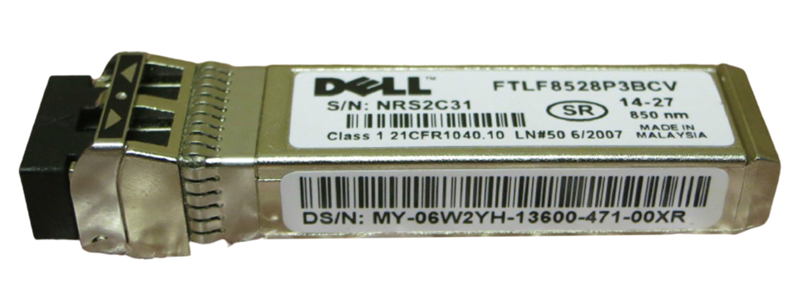 FTLF8528P3BCV-DELL | Dell 8GB 850NM Shortwave SW Fibre Channel FC SFP Optical Transceiver Module for PowerVault MD3600F/MD3620F