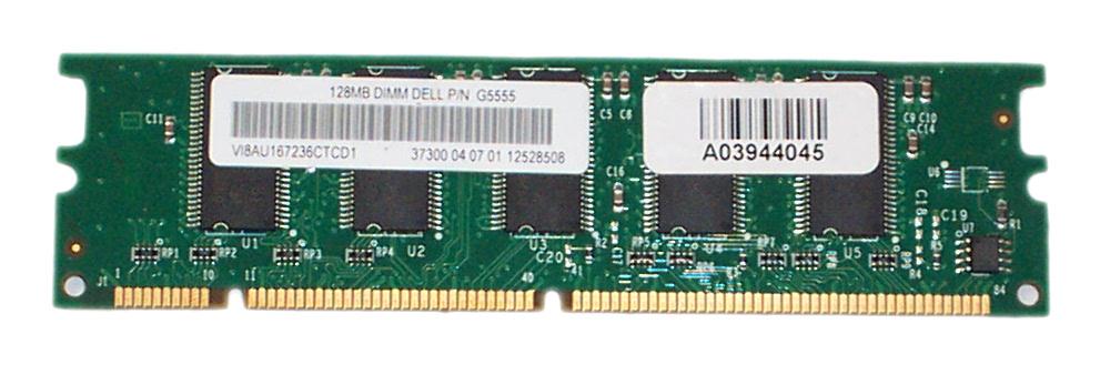 G5555 | Dell 128MB 100MHz PC100 ECC Registered CL2 168-Pin DIMM 3.3V Memory Module