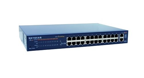 GS728TX-100NES | Netgear 24-Port x 10/100/1000Base-T SFP+Port Rack-Mountable Gigabit Ethernet Switch