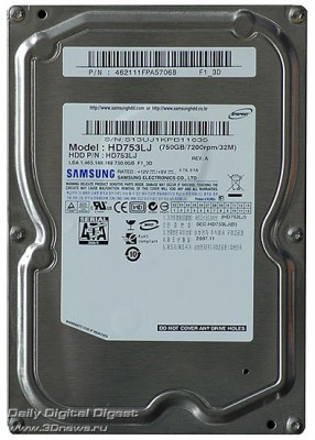 HD753LJ | Samsung Spinpoint F1 Desktop Class 750GB 7200RPM 32MB Cache SATA 3.5-inch Hard Drive