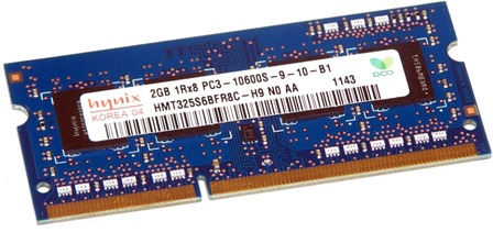 HMT325S6BFR8C-H9 | Hynix 2GB (1X2GB) 1333MHz PC3-10600S CL9 1.5V Single Rank X8 non-ECC Unbuffered DDR3 SDRAM 204-Pin SoDIMM Memory Module