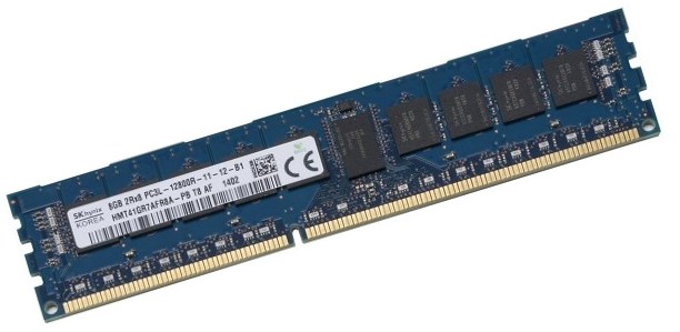 HMT41GR7AFR8A-PB | Hynix 8GB (1X8GB) PC3-12800 DDR3-1600MHz SDRAM Dual Rank X8 ECC Registered CL11 1.35V 240-Pin RDIMM Memory Module for Server