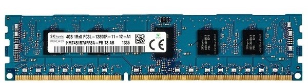 HMT451R7BFR8A-PB | Hynix 4GB (1X4GB) 1600MHz PC3-12800 CL11 ECC Registered Single Rank X8 1.35V DDR3 SDRAM 240-Pin RDIMM Memory Module for Server