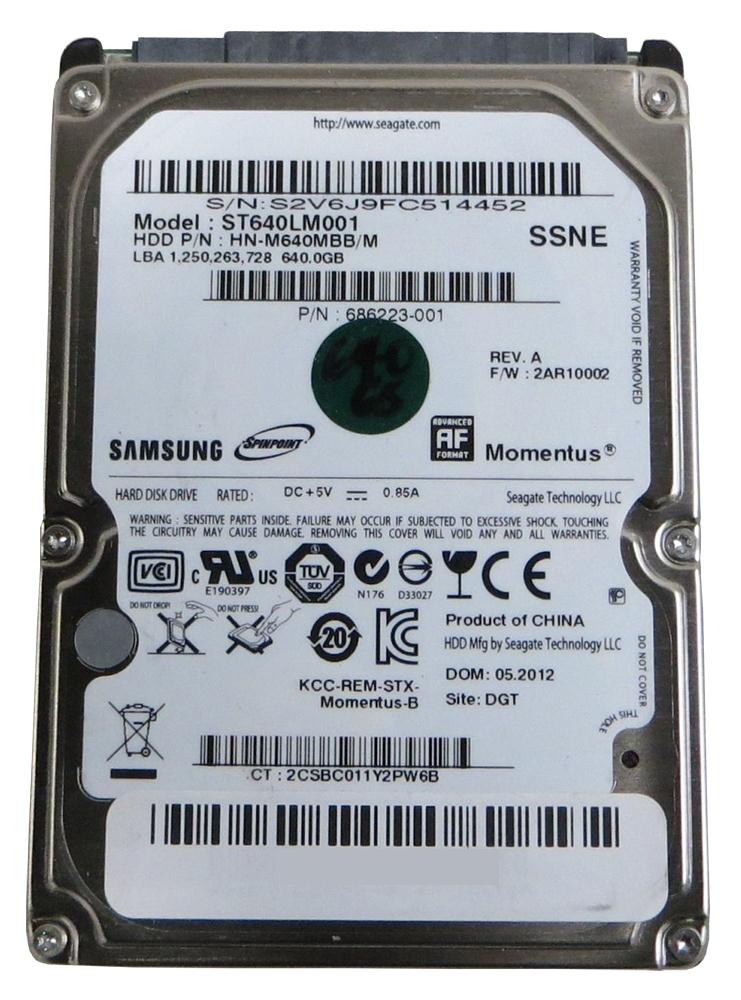 HN-M640MBB | Samsung 640GB 5400RPM SATA 3 Gbps 2.5 8MB Cache Hard Drive