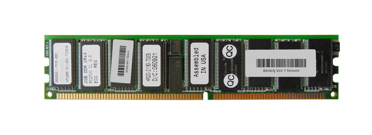HPQ00-21183-733EB | HP 2GB DDR-333MHz PC2700 ECC Registered CL2 184-Pin DIMM 2.5V Memory Module HPQ00-21183-733EB | HP 2GB DDR-333MHz PC2700 ECC Registered CL2 184-Pin DIMM 2.5V Memory Module