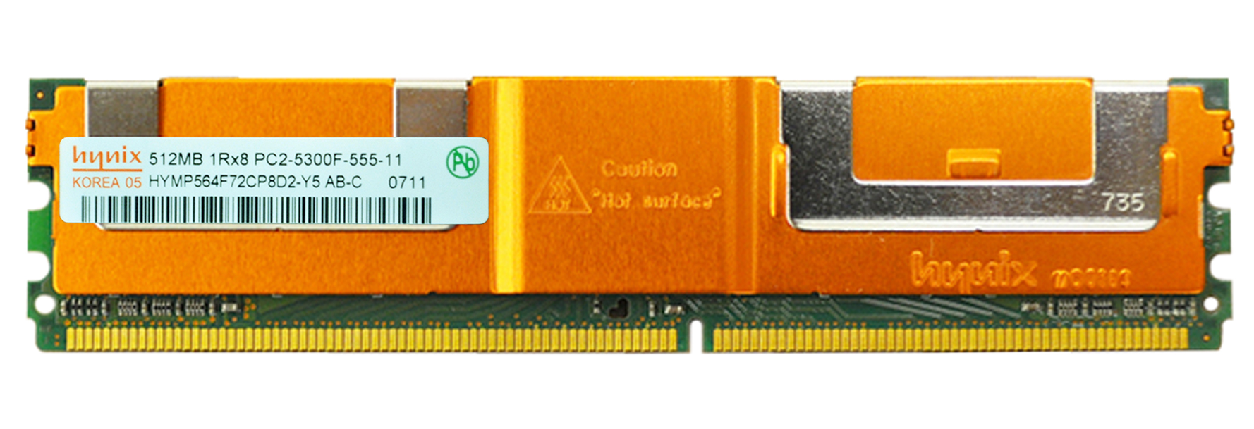HYMP564F72CP8D2-Y5 | Hynix 512MB DDR2-667MHz PC2-5300 Fully Buffered CL5 240-Pin DIMM 1.8V Memory Module HYMP564F72CP8D2-Y5 | Hynix 512MB DDR2-667MHz PC2-5300 Fully Buffered CL5 240-Pin DIMM 1.8V Memory Module