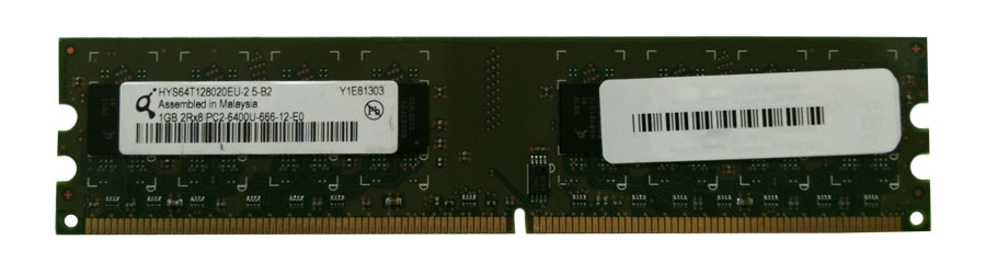 HYS64T128020EU-2.5-B2 | Qimonda 1GB 2RX8 PC2-6400U Memory Module (1x1GB)