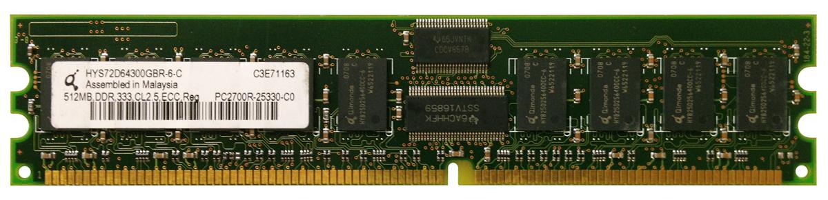 HYS72D64300GBR-6-C | Infineon 512MB DDR-333MHz PC2700 ECC Registered CL2 184-Pin DIMM 2.5V Memory Module