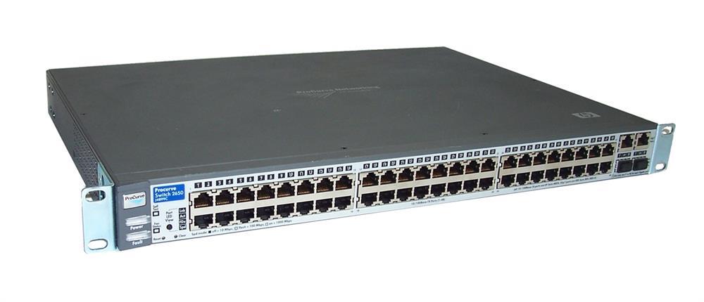 J4899C | HP ProCurve Switch 2650 48 Ports 10Base-T 100Base-TX + 2x10/100/1000Base-T/SFP (mini-GBIC) 1U Rack-Mountable Stackable Ethernet Switch