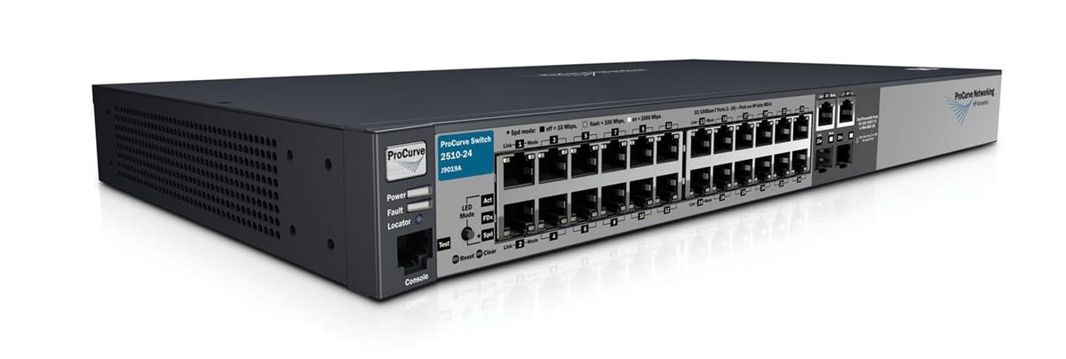 J9019-69101 | HP ProCurve E2510-24 24-Ports Managed Stackable Layer-2 + 2x10/100/1000Base-T/SFP (mini-GBIC) 1U Rack-Mountable Fast Ethernet Switch