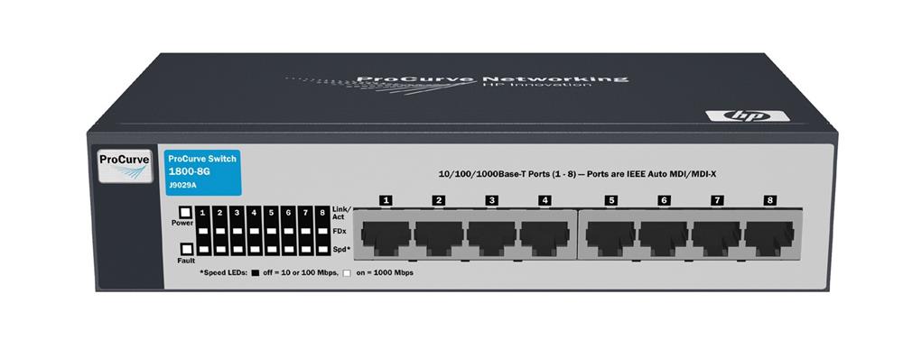 J9029A | HP ProCurve 1800-8G 8-Ports 8 x 10/100/1000Base-T LAN Managed Gigabit Ethernet Switch