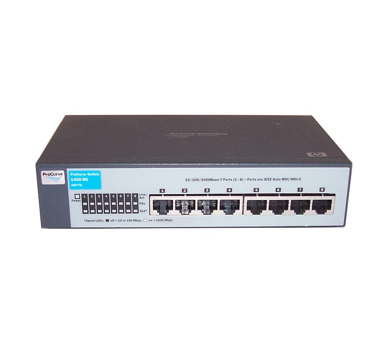 J9077-60001 | HP ProCurve 1400-8G 8-Ports 8 x 10/100/1000Base-T LAN Unmanaged Gigabit Ethernet Switch