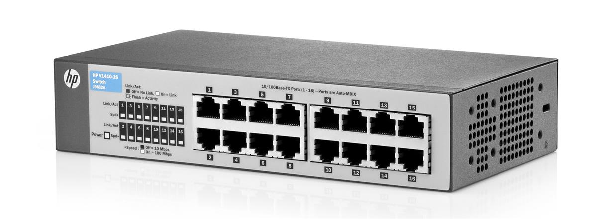 J9662-61001 | HP ProCurve V1410-16 16-Ports RJ-45 10/100Base-TX unmanaged Ethernet Switch