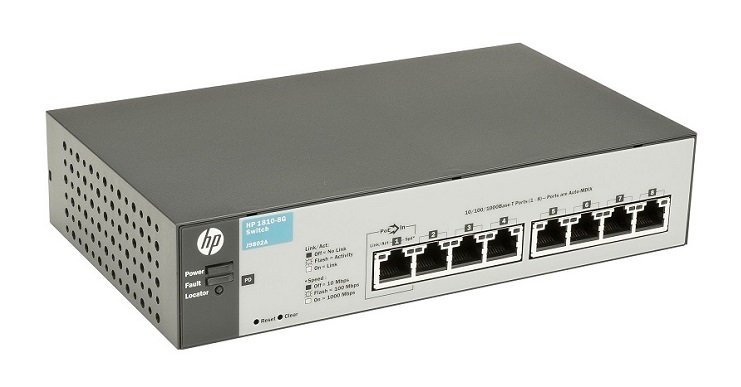 J9802A | HP 1810-8G v2 8 Ports Manageable 8 x RJ-45 10/100/1000Base-T Gigabit Switch