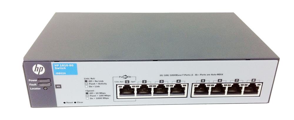 J9802AS | HP 1810-8G v2 8 Ports Manageable 8 x RJ-45 10/100/1000Base-T Gigabit Switch