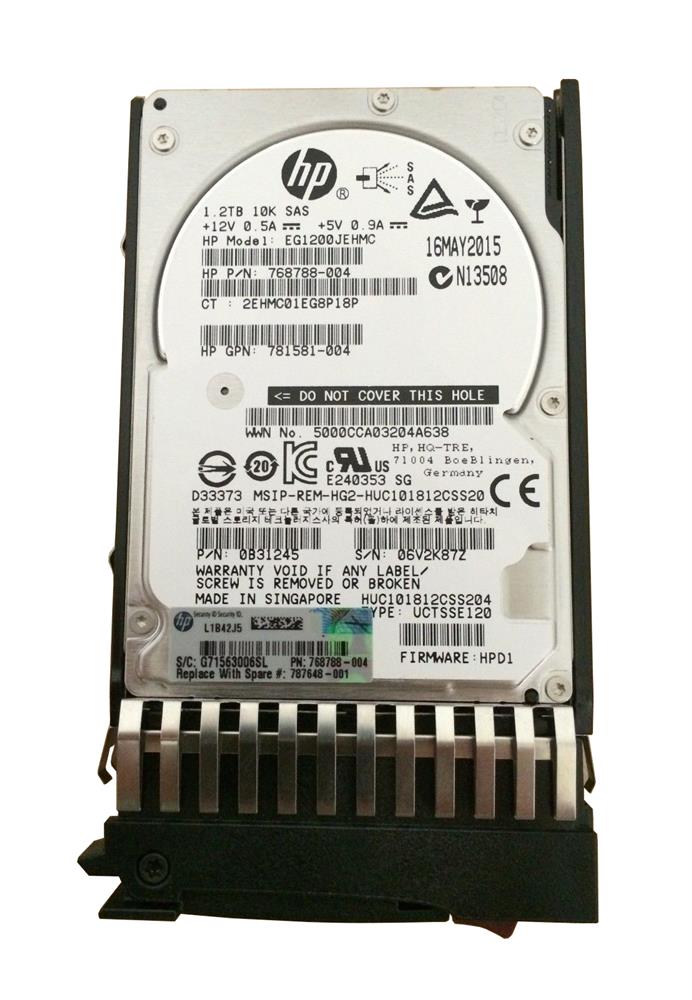 J9F48A | HP 1TB 10000RPM SAS 12 Gbps 2.5 128MB Cache Hot Swap Hard Drive