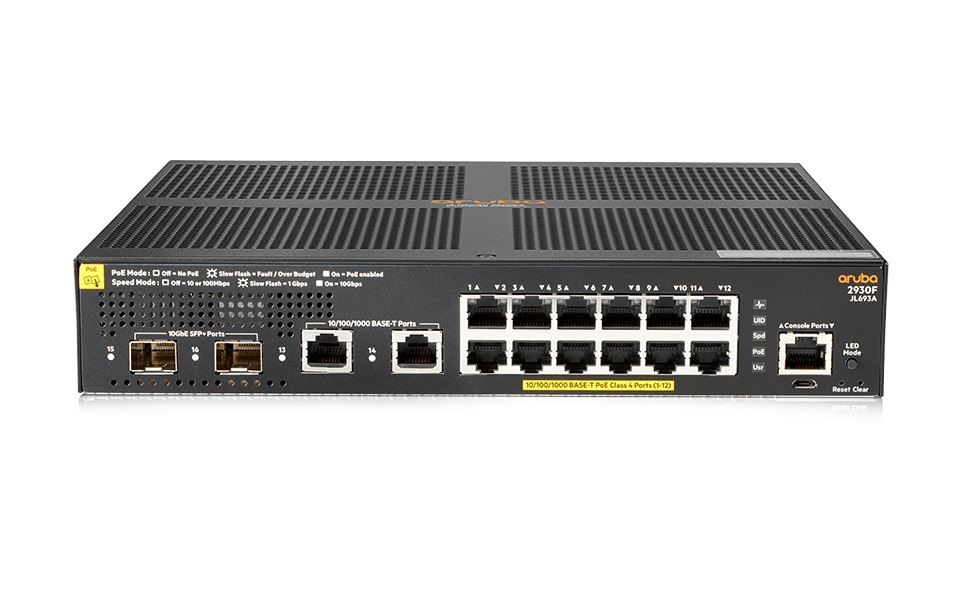 JL693-61001 | HP Aruba 2930F 12G POE+ 2G/2SFP+ Switch