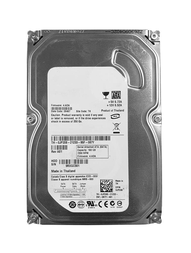 JP208 | Dell 160GB 7200RPM SATA Gbps 3.5 8MB Cache Hard Drive