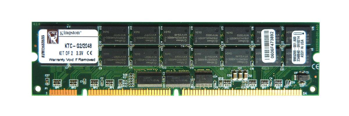 KTC-G2/2048 | Kingston 2GB Kit (2 X 1GB) 133MHz PC133 ECC Registered CL3 168-Pin DIMM 3.3V Memory