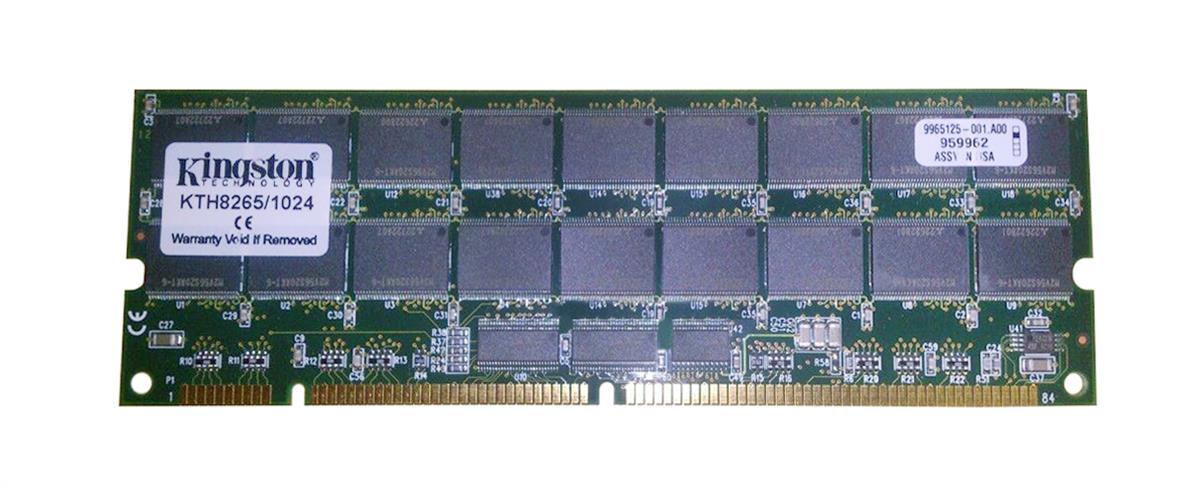 KTH8265/1024 | Kingston 1GB 133MHz PC133 ECC Registered CL3 168-Pin DIMM 3.3V Memory Module