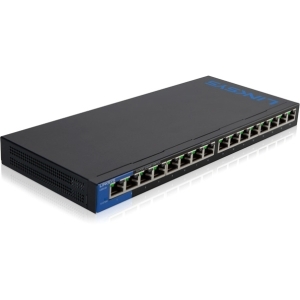 LGS116 | Linksys 16-Port Gigabit Ethernet Switch 16-Ports 16 X RJ-45 10/100/1000BASE-T Desktop, Wall Mountable