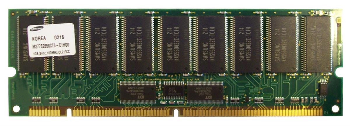 M377S2858CT3-C1HQ0 | Samsung 1GB 100MHz PC100 ECC Registered CL2 168-Pin DIMM 3.3V Memory Module M377S2858CT3-C1HQ0 | Samsung 1GB 100MHz PC100 ECC Registered CL2 168-Pin DIMM 3.3V Memory Module